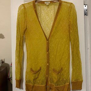 Rodarte for Target, Mustard Lace Cardigan, Medium